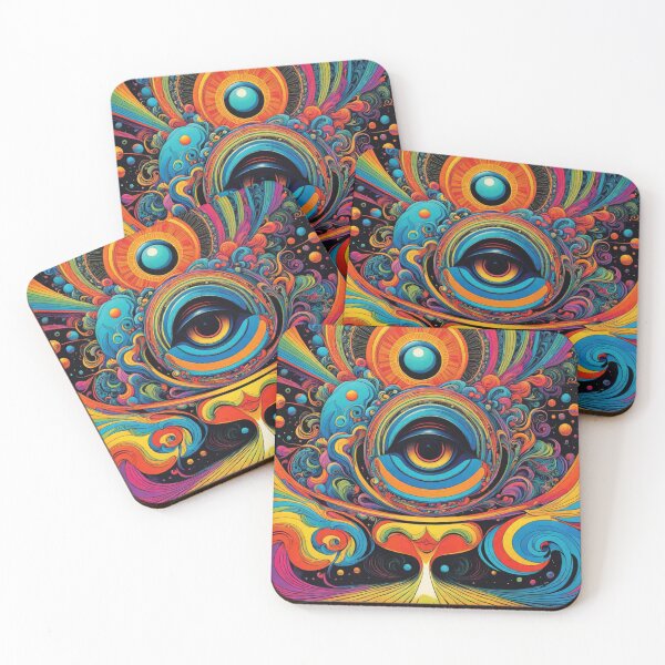 Artikelvorschau, Lebendige psychedelische abstrakte Kunst der 60er entworfen und verkauft von HLPsychDesigns.
