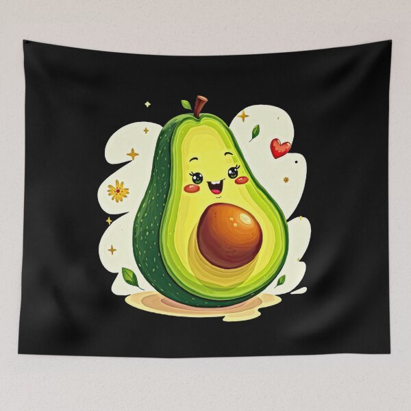 Item preview, Playful avocado with whimsical details designed and sold by artwaves.