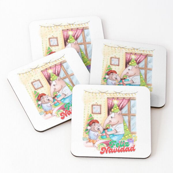 Item preview, Merry Christmas with Cute Tapir Family (Spanish) designed and sold by Claustronautas.