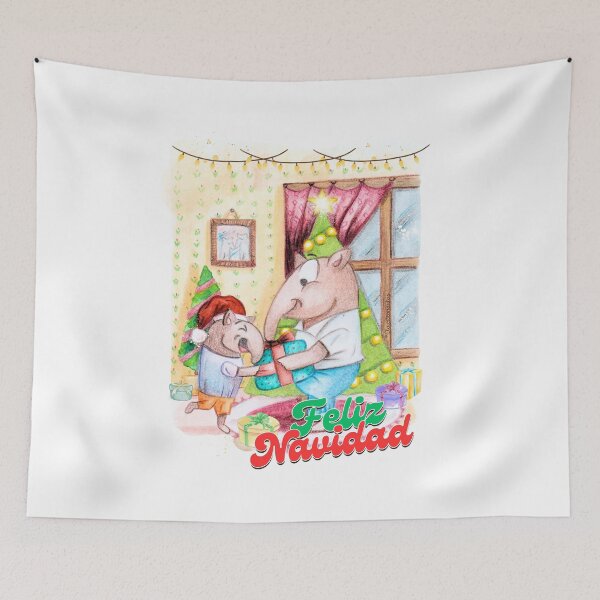 Item preview, Merry Christmas with Cute Tapir Family (Spanish) designed and sold by Claustronautas.