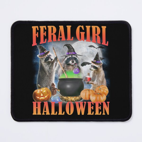 Item preview, Feral Girl Halloween Funny Halloween Raccoon Meme designed and sold by BelkaMd.