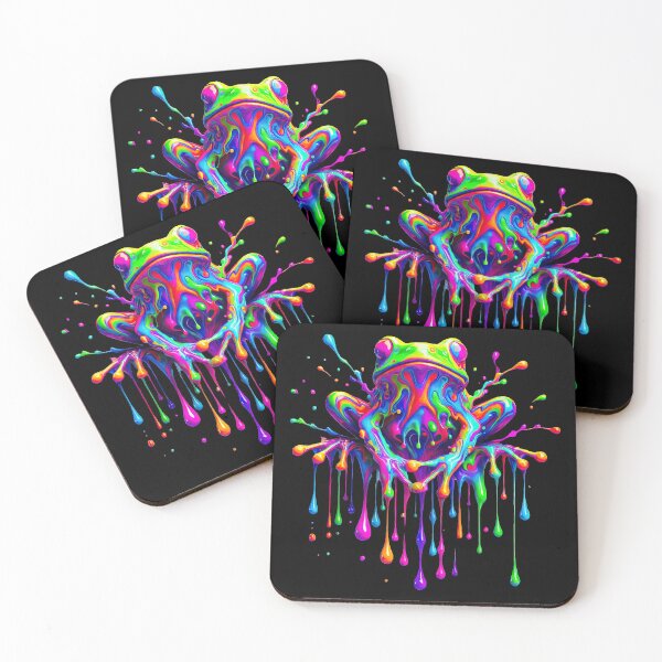 Item preview, Neon Splatter Frog – Psychedelic Drip Art designed and sold by SHHCreations.