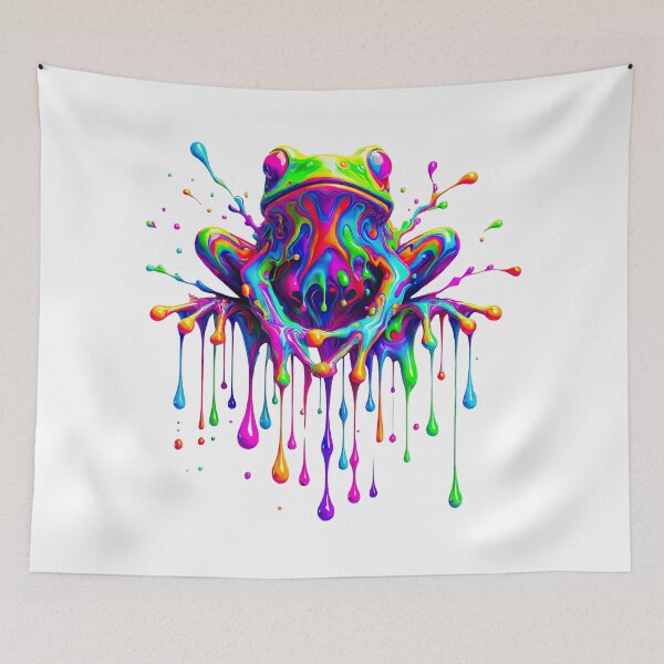 Item preview, Neon Splatter Frog – Psychedelic Drip Art designed and sold by SHHCreations.