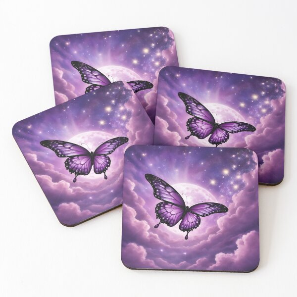 Item preview, Purple Butterfly in a moonlight starry sky designed and sold by NicholeRose92.