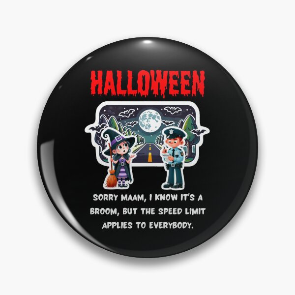 Item preview, Halloween! Witch Caught Speeding On Her Broom. designed and sold by Manic Merch Designs.