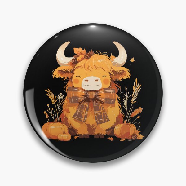 Item preview, Cute Baby Highland Cow with Plaid Coquette Bow designed and sold by RetroPrints.
