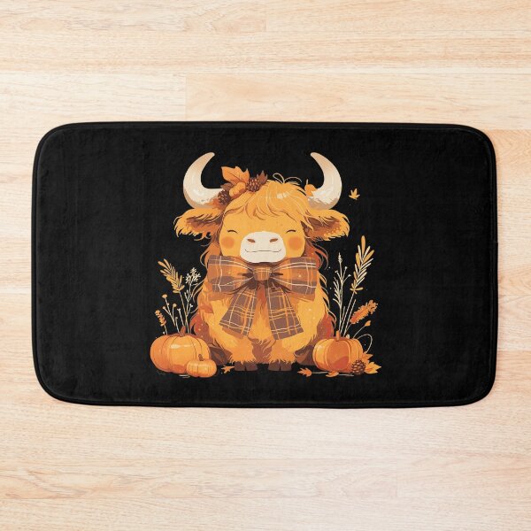 Item preview, Cute Baby Highland Cow with Plaid Coquette Bow designed and sold by RetroPrints.