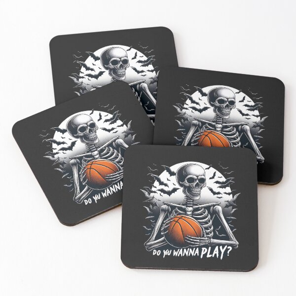 Item preview, "You Wanna Play" design basketball for Halloween sports, skeleton with basketball,basketball playe designed and sold by CrasyART.