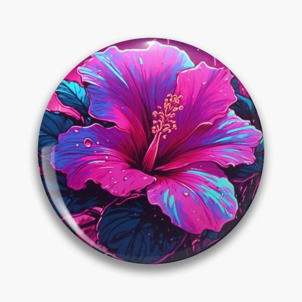 Aperçu de l'œuvre Hibiscus style bande dessinée créée et vendue par RetroThreadedTs.