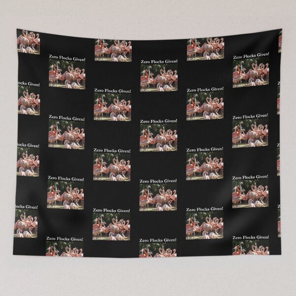 Item preview, Zero Flocks Given! Flamingo Classic Black Tee designed and sold by GeekySexyCool.