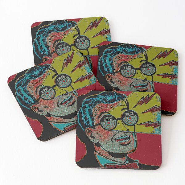Artikelvorschau, Röntgenbrille, rote Pop-Art-Grafik im Vintage-Stil entworfen und verkauft von wmxdesign.