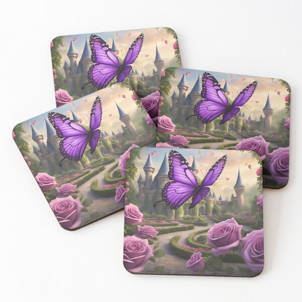 Item preview, Purple Butterfly in a fantasy rose garden designed and sold by NicholeRose92.