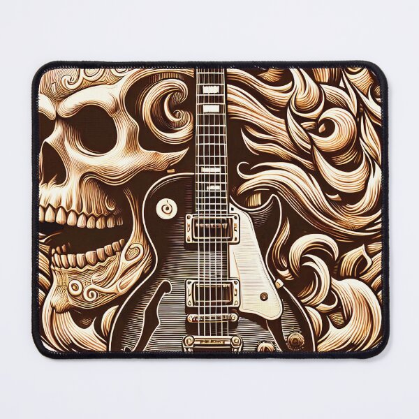 Item preview, Rock Skull and Guitar in Flames designed and sold by WDDesignShop.