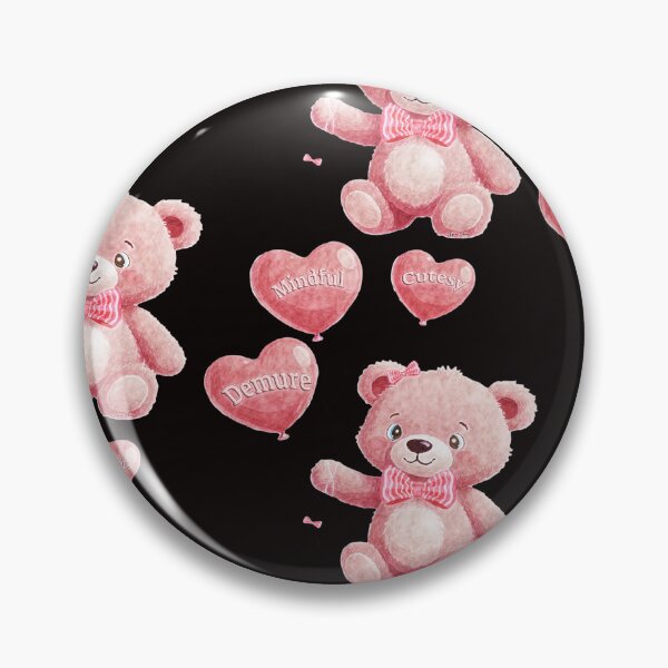 Item preview, Pink teddy bear Mindful Demure Cutesy designed and sold by Hen-C-Art.