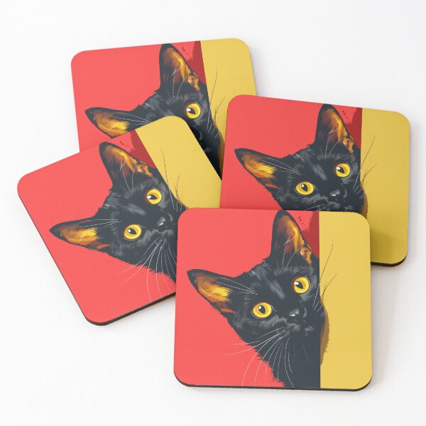 Item preview, Black cat peeking around the corner designed and sold by valerko26.