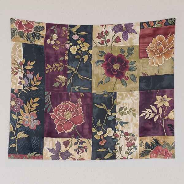 Item preview, Ruby Myrrh Floral Patchwork designed and sold by meggydesigns.