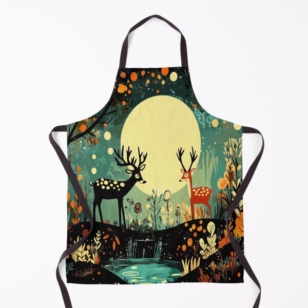 Item preview, Colourful deer in a autumn moonlit forests designed and sold by BeatnikBuddha.
