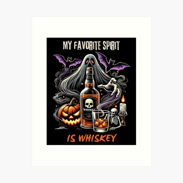 Item preview, My Favorite Spirit Is Whiskey, Funny Halloween Ghost Drinking Party Tee designed and sold by MonaCreations.