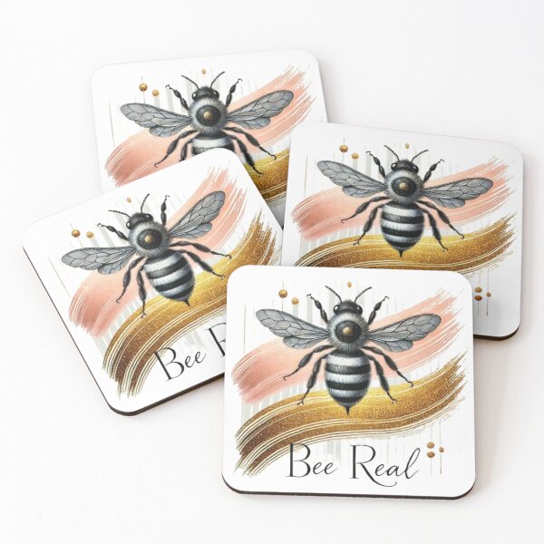 Item preview, Bee Real - Elegant Bee and Gold Accent Nature Design designed and sold by GemBob Creations.