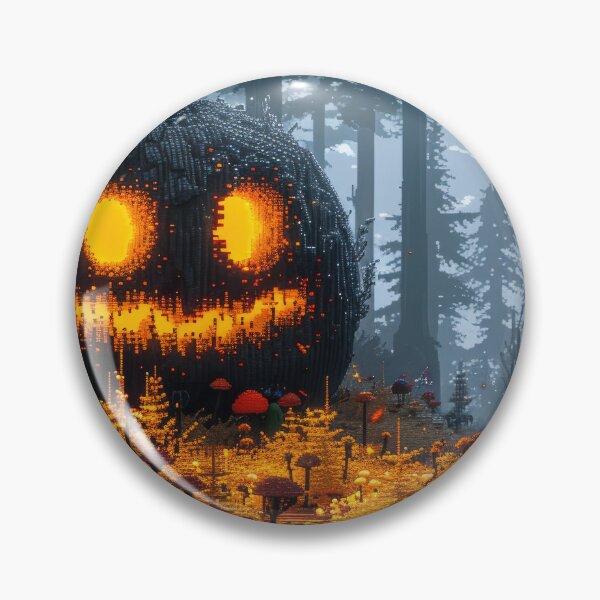 Item preview, Eerie Pumpkin in Enchanted Forest Pixel Art designed and sold by AI Gizmo.