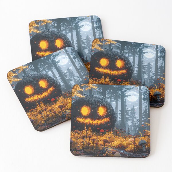 Item preview, Eerie Pumpkin in Enchanted Forest Pixel Art designed and sold by AI Gizmo.
