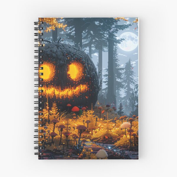 Item preview, Eerie Pumpkin in Enchanted Forest Pixel Art designed and sold by AI Gizmo.