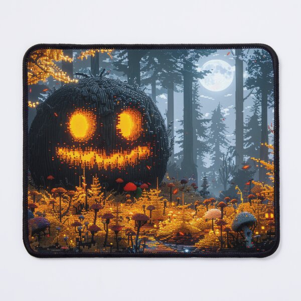 Item preview, Eerie Pumpkin in Enchanted Forest Pixel Art designed and sold by AI Gizmo.