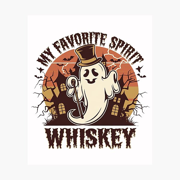 Item preview, My Favorite Spirit Is Whiskey, Funny Halloween Ghost Drinking Party Tee designed and sold by MonaCreations.