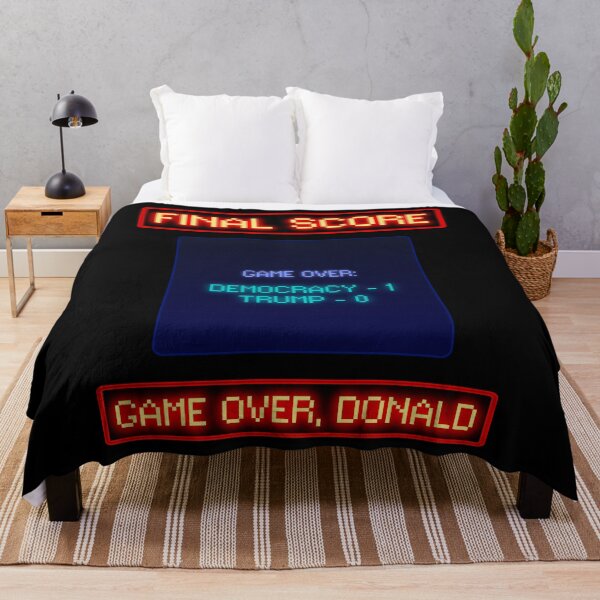 Aperçu de l'œuvre Score final Trump Game Over Satire politique créée et vendue par QuirkPrint.