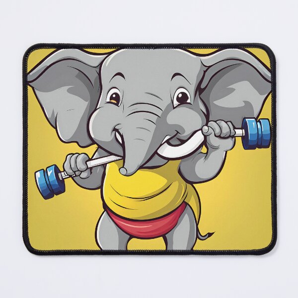 Item preview, Strong Elephant Cartoon Lifting Weights designed and sold by MoArtShop.