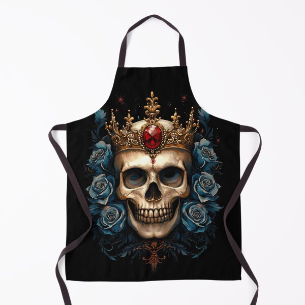 Item preview, Regal Skull with Ornate Crown and Blue Roses designed and sold by Vinson-MFG.