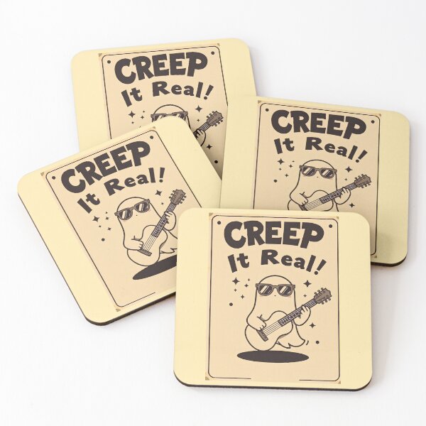 Item preview, Creep it real, cool ghost playing guitar, halloween jokes,  designed and sold by ChaosEdits.