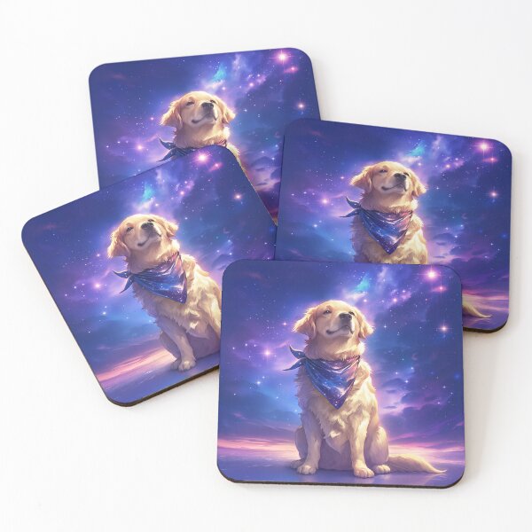 Item preview, Golden Retriever with Starry Neckband and Cosmic Background designed and sold by Christian Weiss.