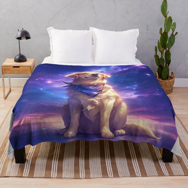 Item preview, Golden Retriever with Starry Neckband and Cosmic Background designed and sold by Christian Weiss.
