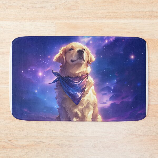 Item preview, Golden Retriever with Starry Neckband and Cosmic Background designed and sold by Christian Weiss.