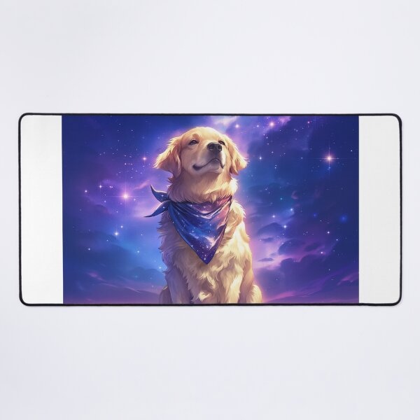 Item preview, Golden Retriever with Starry Neckband and Cosmic Background designed and sold by Christian Weiss.