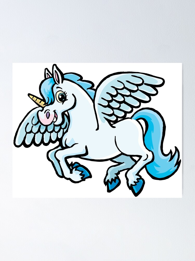 Alternate view of unicorn with wings Poster