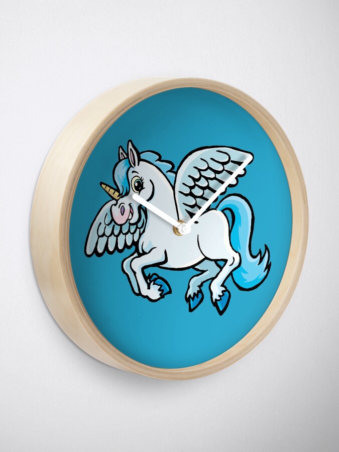Alternate view of unicorn with wings Clock
