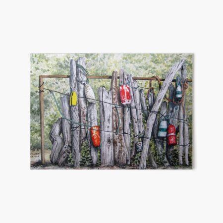 Idle Buoys Marine Watercolor Art Fishing Tackle Beach Theme Art Board Print
