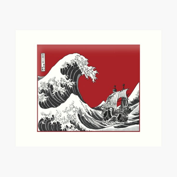ROUGE La Grande Vague Impression artistique