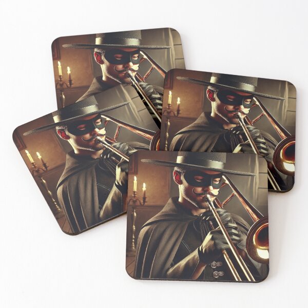 Item preview, "Zorro’s Brass Serenade - The Trombone Troubadour" designed and sold by MySheetMusicArt.
