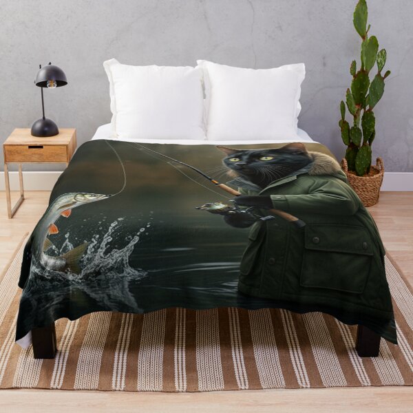 Item preview, Midnight Angler: Black Cat's Twilight Catch designed and sold by CorbinHenry.