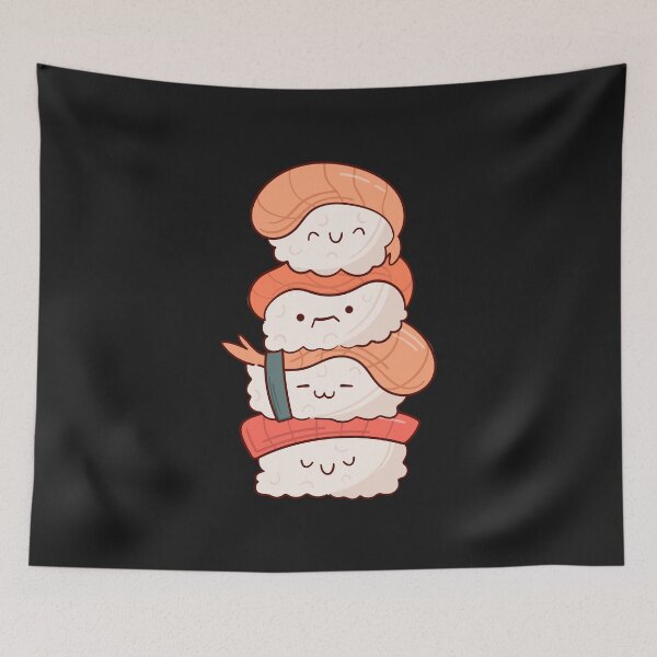 Item preview, sushi smiles: cute and cozy designed and sold by FLOWER--ART.