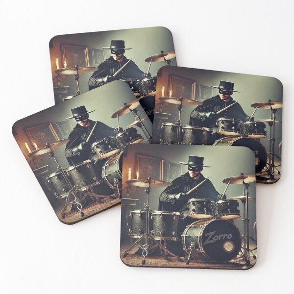 Item preview, "Zorro’s Rhythmic Revolution - The Drummer in Disguise" designed and sold by MySheetMusicArt.