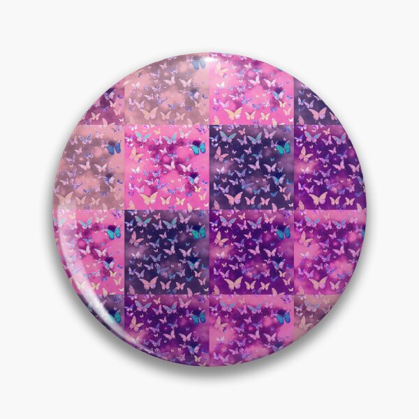 Item preview, NOT REAL Patchwork, JUST Patchwork LOOK Design PRINT Girly Butterflies in Pinks and Purples  designed and sold by Beachy.