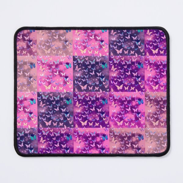 Item preview, NOT REAL Patchwork, JUST Patchwork LOOK Design PRINT Girly Butterflies in Pinks and Purples  designed and sold by Beachy.