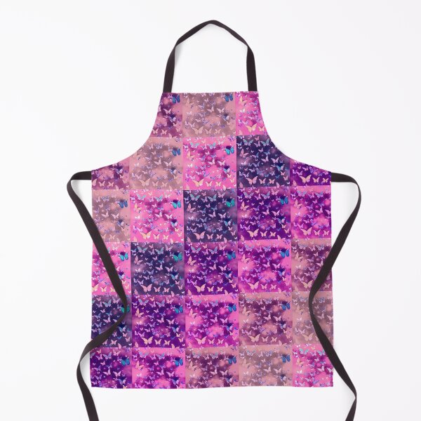 Item preview, NOT REAL Patchwork, JUST Patchwork LOOK Design PRINT Girly Butterflies in Pinks and Purples  designed and sold by Beachy.