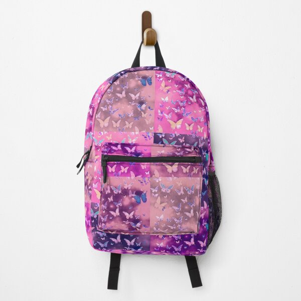 Item preview, NOT REAL Patchwork, JUST Patchwork LOOK Design PRINT Girly Butterflies in Pinks and Purples  designed and sold by Beachy.