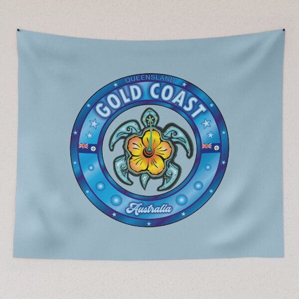 Item preview, Gold Coast Beach Australia sea turtle hibiscus designed and sold by studioss76.
