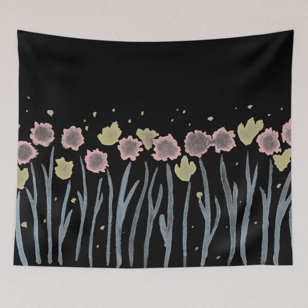 Item preview, Alliums and Daffodils Watercolor Painting - Coal, Sky, Rose, Gold designed and sold by Irene Estelle.